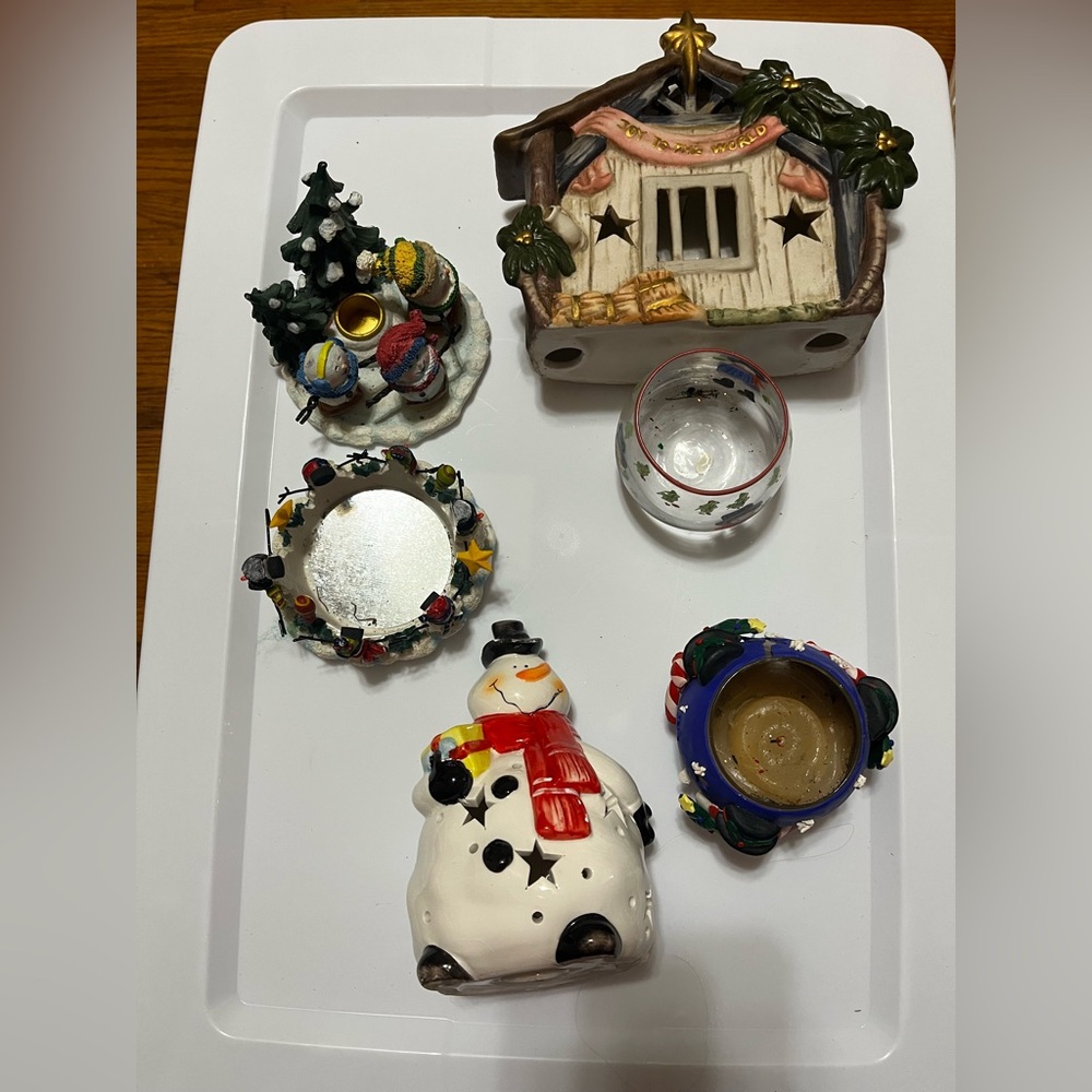 Festive Holiday Candle Holder Set